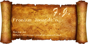 Fronius Jonatán névjegykártya
